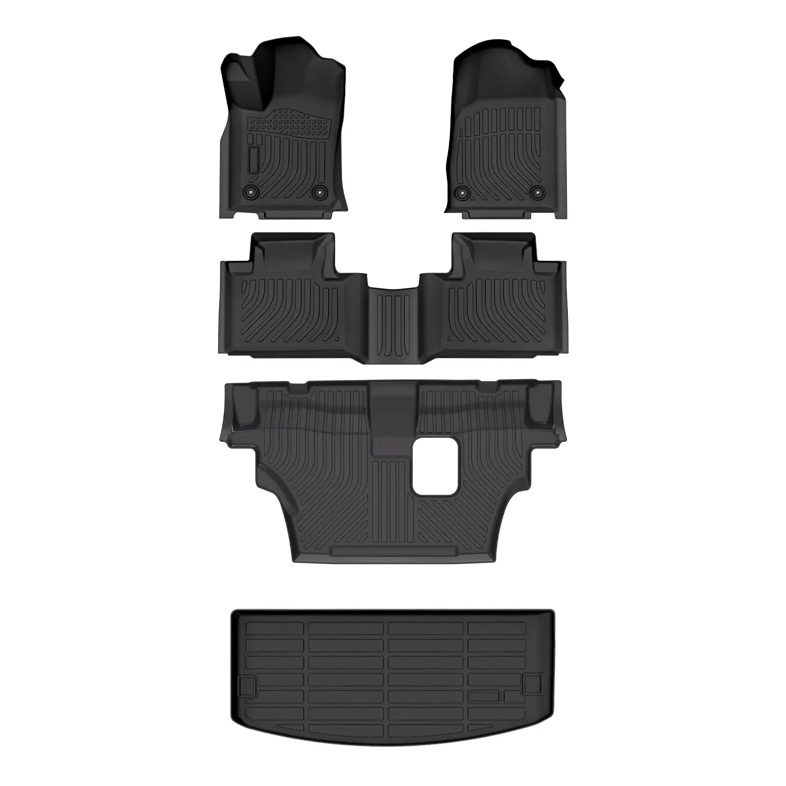 KELCSEECS Dodge Durango 2016-2025 2026 Floor Mats & Cargo Liners All-Weather TPE Front & Rear Row & Trunk Mats  Accessories Non-Slip Custom Fit Waterproof Easy Clean Eco-Friendly Safe Durable 3D Laser Scans