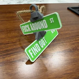 FAFO Decor-Fuck Around and Find Out Street Sign Hanger 3D Printed Funny Warning Sign for Rearview Mirror Car Accessories Modern Durable Lightweight Rotating Display