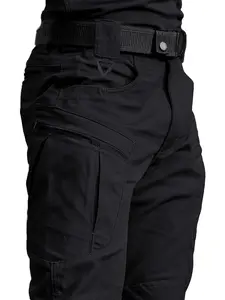 Men's Multifunctional Tactical Work Pants, Fitted, Durable Fabric, Hiking Durability, Zipper Pocket Design, Outdoor & Casual Wear
