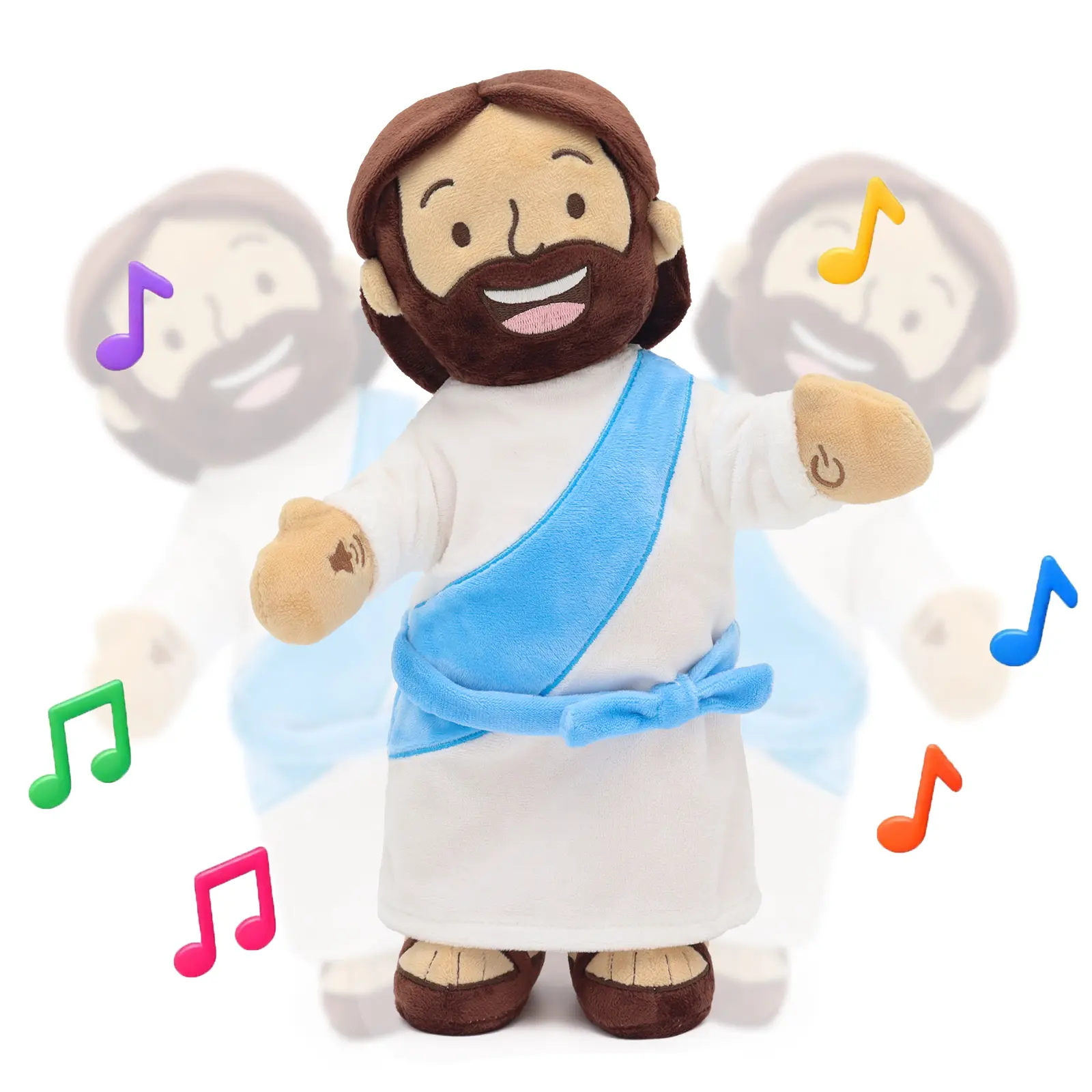 Yelakey Dancing Jesus Plush Toy–  14” Musical Jesus Doll with 4 Christian Songs, Interactive Christian Plush for Kids, Easter Christmas Baptism Gift tiktokshopbacktoschool