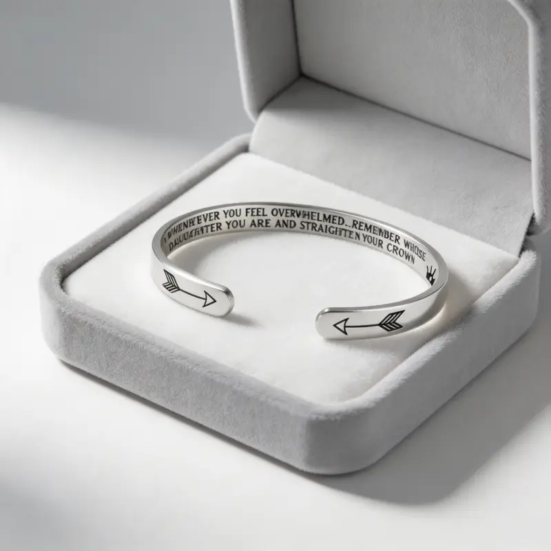 Encouragement Quote Engraved Open Cuff Bracelet, Uplifting Reminder Bangle Jewelry, Inspirational Gift for Women, Daughter, Best Friends