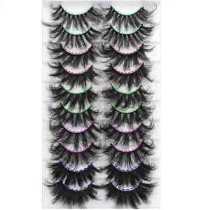 10 pairs of fluffy and thick eyelashes, reusable false eyelashes