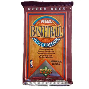 Upper Deck 1991-1992 NBA Inaugural Edition 3D Hologram Basketball Trading Cards Pack with 12 Cards per Pack