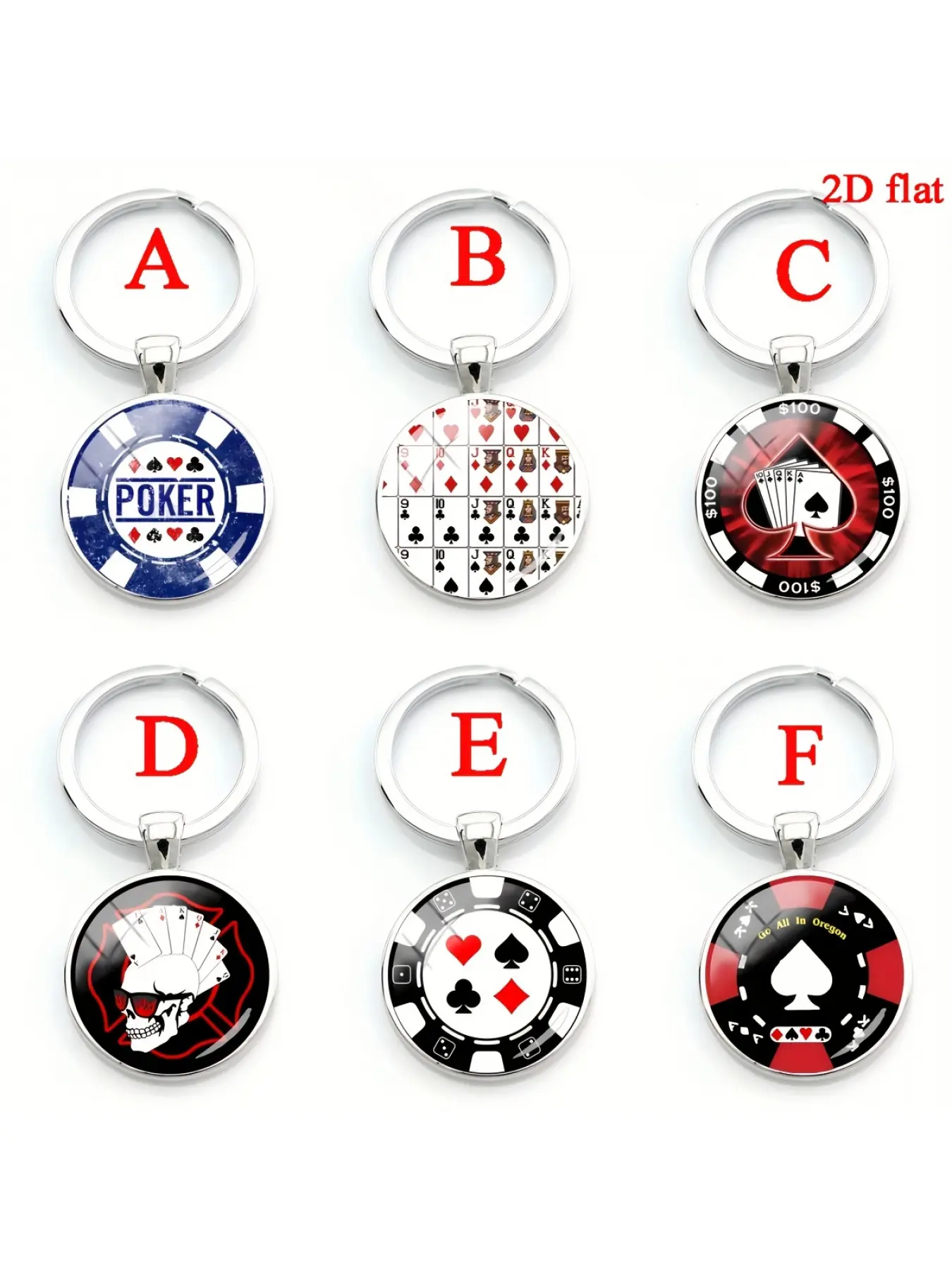 1pc Classic Poker Time Gem Keychain | Poker Card Design Glass Keychain | A Small Gift Suitable for Good Friends | for Good Brothers | Bag Pendant | Christmas, Birthday, And Anniversary Gift | Keychain For Bags |