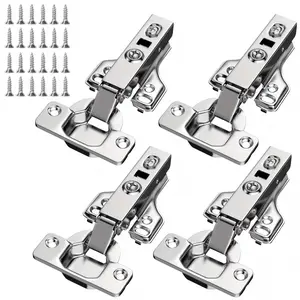 Full Coverage Silent Hydraulic Soft Close Cabinet Door Hinges, Suitable for Kitchen Cabinets and Wardrobes, Includes Installation Screws