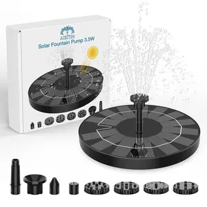 AISITIN 3.5W Solar Fountain, Solar Powered Fountain Pump with 6 Nozzles, Solar Birdbath Fountains for Bird Baths, Garden Decoration, Ponds, Fish Tank and Aquarium