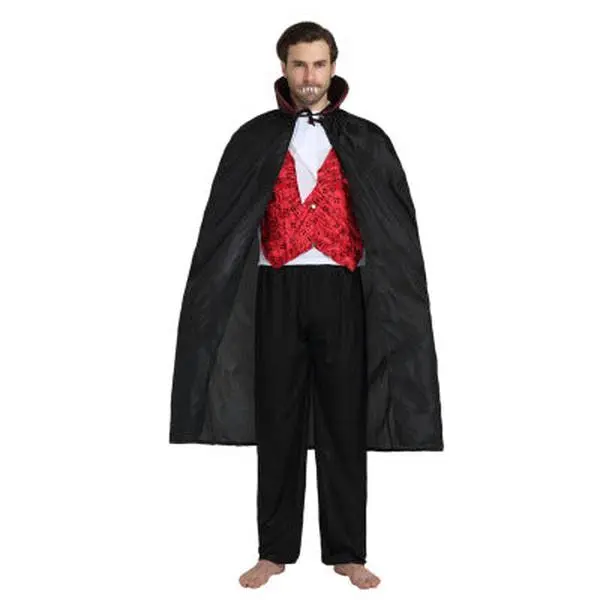 Men's Halloween Vampire 3-Piece Costume Set - Jacket, Trousers, Cloak, Masquerade Suit