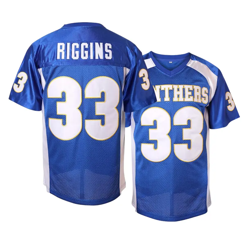 Men's #33 Blue Football Jersey - Quick-Dry Breathable Mesh Athletic Top, Comfortable Number & Graphic Game Wear, Machine Washable Professional Sports Fan Gift