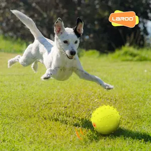LAROO Pet Sound Rubber Toy Baseball Orange Color Graphic Design for Dogs to Enjoy More Playtime