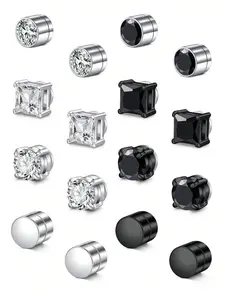 Magnetic Earrings, Stainless Steel Fake Earrings, Modern Fashion Jewelry for Women Party, Daily Casual Clothing Decor, Trendy All-match & Exquisite Jewelry for Birthday Gift