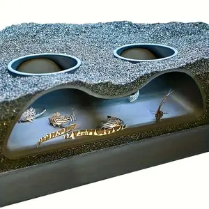 Aquarium Cave System with Bio-curved Tunnels, Expandable Natural Shelter for Large Fish Tanks, Non-toxic Resin Decor for Cichlids/Plecos/Shrimp, Natural Habitat