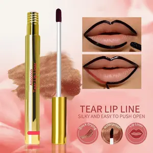 Tear Lip Line  & Eyeliner in One Waterproof All-Weather Long Effect Rich Pigments Strong Colors for Daily Dating & Special Occasions Lipliner Makeup Sample natural liner Matte Liquid  and Liner Set Temperature-Change Flower gloss Lipstick Cosmetic