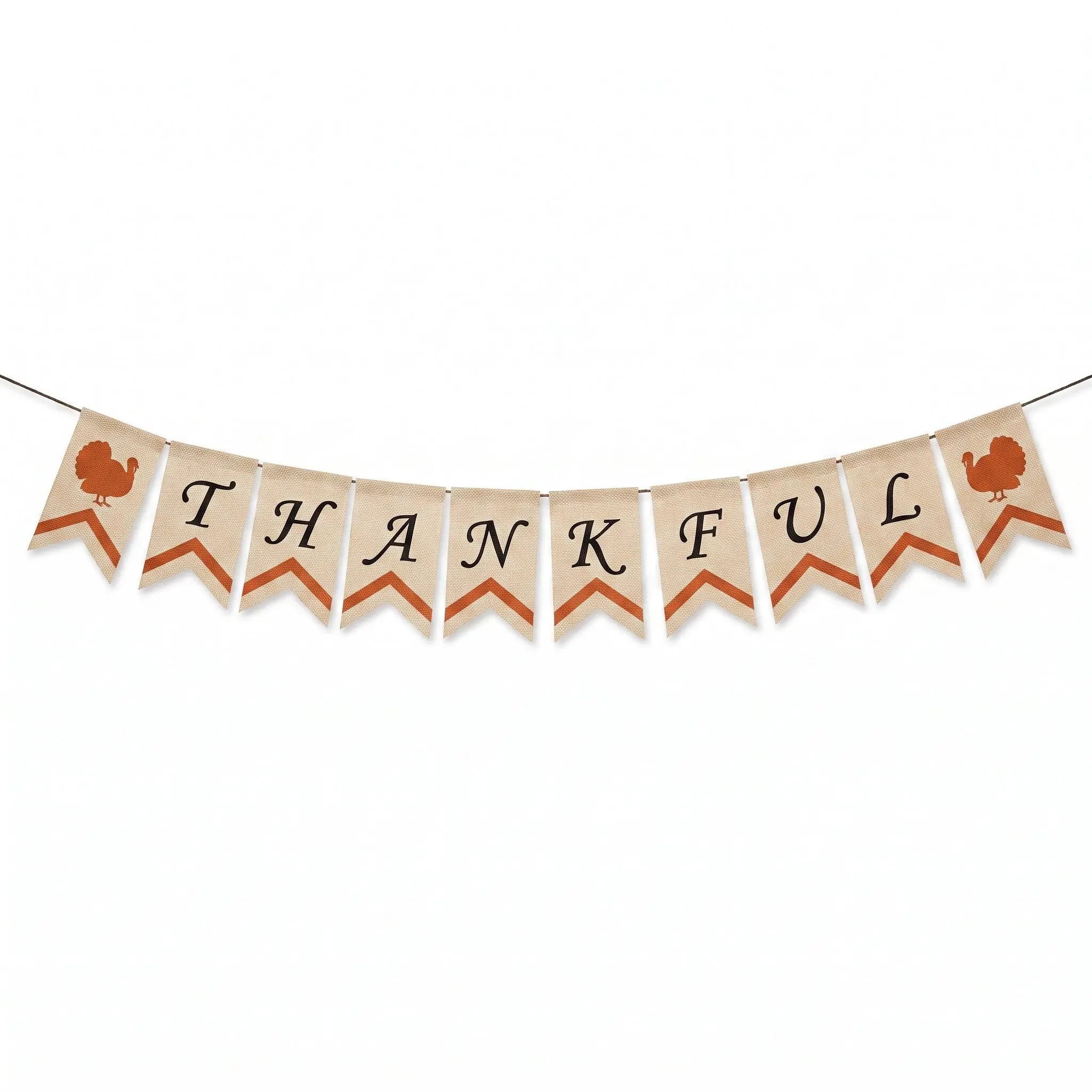 Thankful Burlap Canvas Banner for Thanksgiving Decor