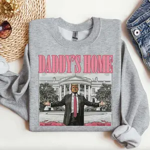 Daddys Home Sweatshirt/Shirt/Hoodie, Retro Crewneck, For Xmas, Cotton, Womenswear Tops Tops Menswear