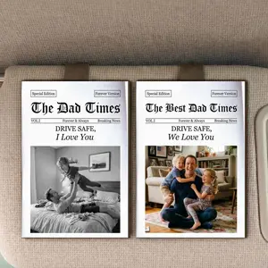 Personalized The Dad Times Drive Safe Car Visor Clip, Daddy We Love You Sun Visor Clip, Father's Day Gift For Him
