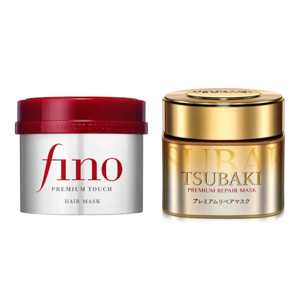 Shishido Japan 2-in-1 Haircare Set - Fino Premium Hydrating Hair Mask (230g), Tsubaki Premium Repair Conditioner (180g) with Smooth Moisturizer Benefits
