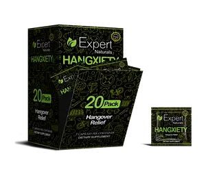 Expert Naturals Hangxiety Single Dosage 20 Individual Packs Hangover Relief Supplement 3 Capsules per Container Healthcare Fitness