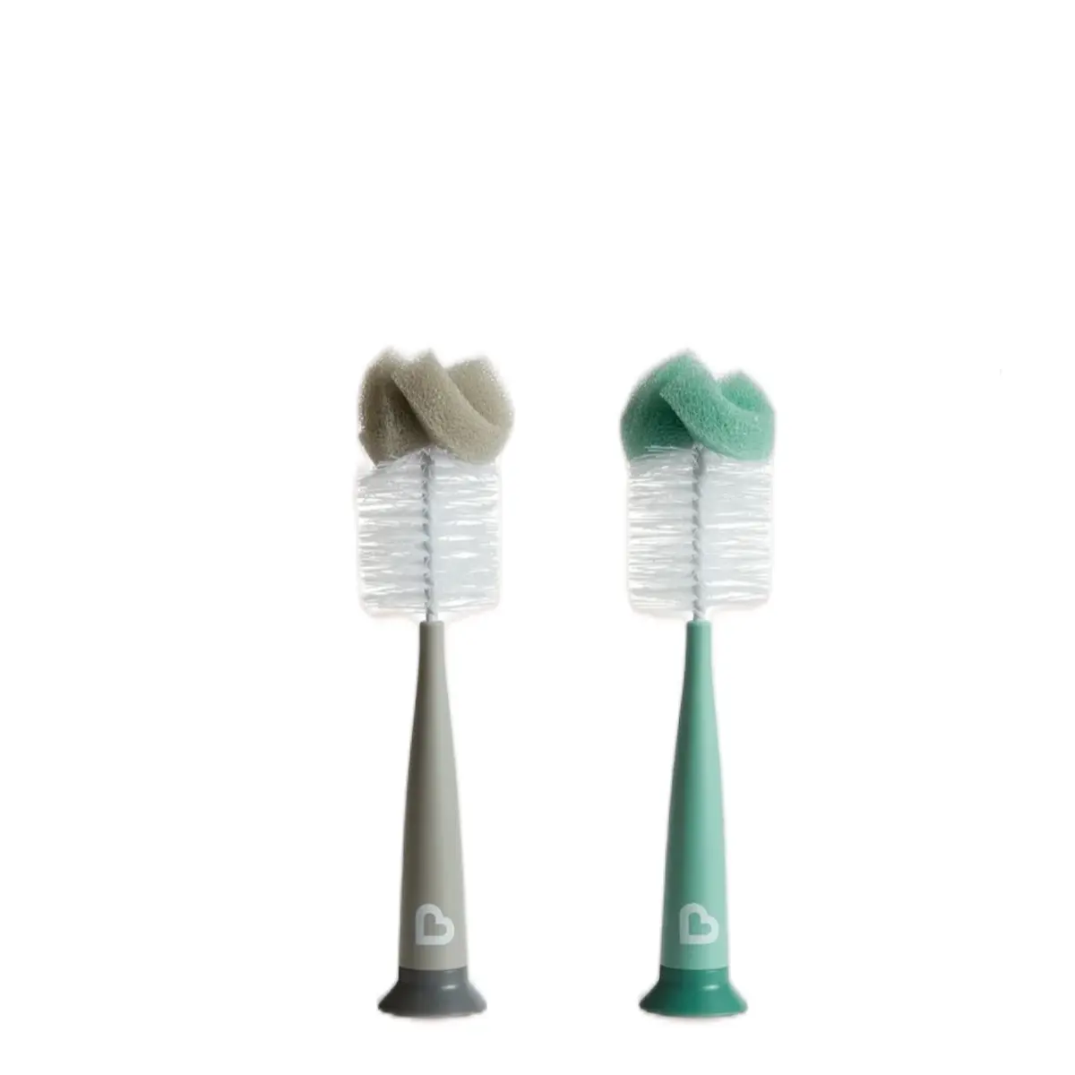 Munchkin Sponge Bottle Brush, Gray/Sage, 2 Pack, Unisex - Perfect for Baby Cleaning