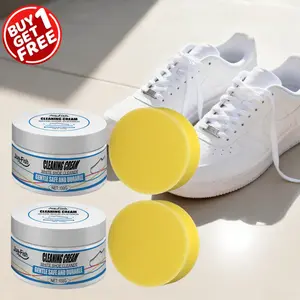 2-Piece Set (100g+ Yellow Sponge) *2 Buy One Get One Free White Shoe Cleaning Tips - Shoe Cleaner - A One-Wipe Whitening Magic Tool - No-Rinse Sports Canvas Shoe Cleaning and Stain Removal Cream