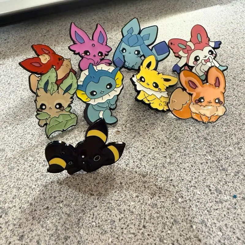 Pokemon Baby Eeveelution Collectible Pinbacks, Eevee Pins for Entertainment Enthusiasts, Evee Pins, Display