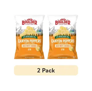 2 Pack Boulder Canyon Poppers White Cheddar Cayenne -- 2 pack Snack Crunchy