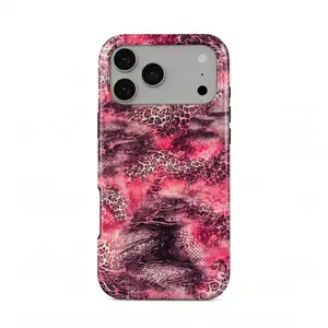 Dark Feminine Hot Pink Animal Print iPhone 17 Pro Max Case, Bold Snake Leopard Aesthetic Shockproof Cover for Iphone 17 promax, 17 Pro, 16 Promax