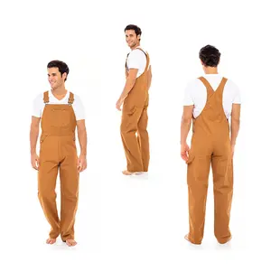 Men Duck Bib Overall Unlined Work wear Heavy Duty Engineer Coverall Dungarees