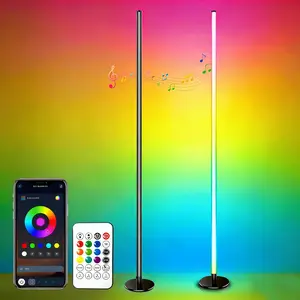 RGBIC LED Corner Floor Lamp – Minimalist Style with App & Remote Control, Stepless Dimming, Timer & Music Sync Modes, Ideal for Living Rooms, Bedrooms, Game Rooms & Party Decor
