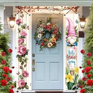 Spring Floral Butterfly Theme Banner Set, Indoor Outdoor Party Decorations, Doorway Wall Hanging Signs, No Power Required