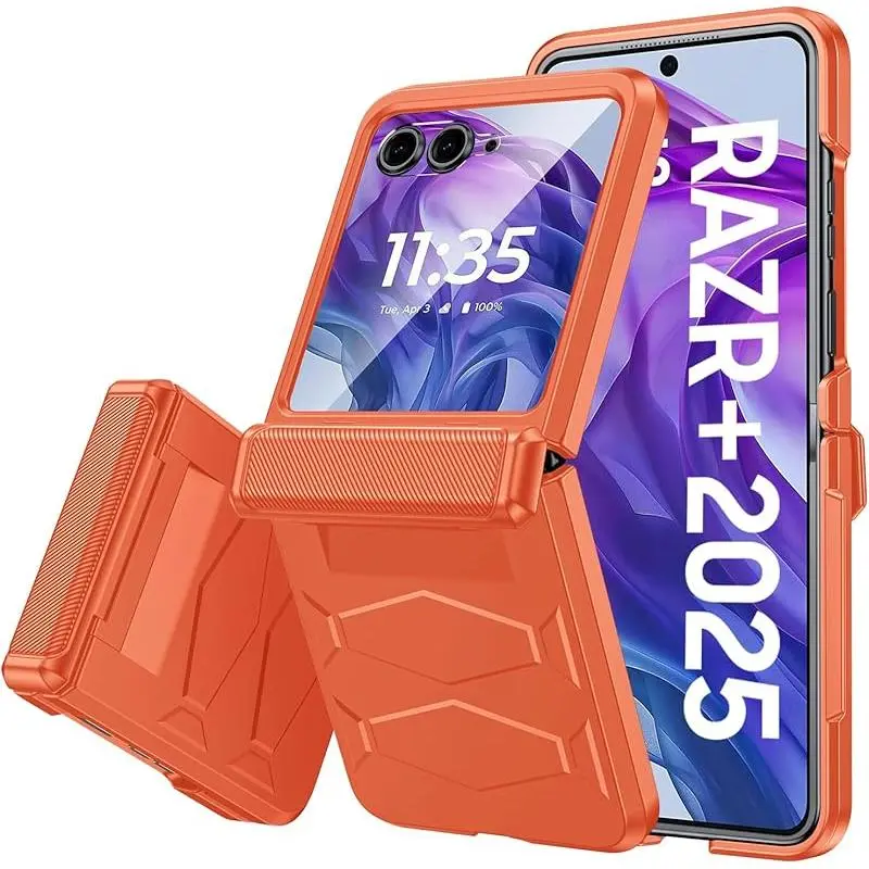for Motorola Razr 2025/Razr 2026 Case with Hinge Cover,Built-in Screen Protector Shockproof All-Inclusive Smartphone Cover Wireless Charging for Motorola Razr 2025(Natural Titanium), Accessories, Cellphone,summerwins summerwins