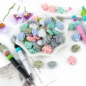 8pcs Colorful Leaf-Shaped Silicone Beads Set for DIY Jewelry Making, Creative Keychains, Bracelets, Earrings, Fashion Lanyards, Phone Charms, DIY Mix Beads