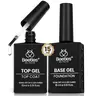 Beetles Halloween Gel Nail Polish 2-Pack No-Wipe Base & Top Coat Set, 2x15ml UV-Cure Soak-Off Formula with Self-Leveling Brush for Adults’ Salon-Level Glossy, Chip-Resistant Gel Manicure Nails Supplies Selfcare Acrylic Base & Top Coat Products
