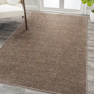 JONATHAN Y Haze Solid Low-Pile Indoor Brown Area Rug; for Living Room, Kitchen, Bedroom, Dining Room, Office