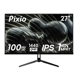 Pixio PX275 Wave 27 inch 100Hz Refresh Rate QHD 1440p Resolution IPS Panel 1ms MPRT Response Time Gaming Monitor with Adaptive Sync
