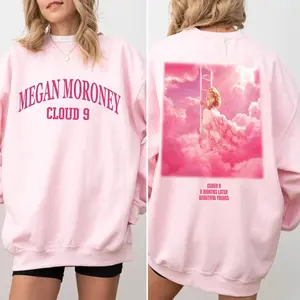 Megan Moroney Cloud 9 Tour Apparel Sweatshirt, Country Music Concert Sweatshirt Design, Pink Aesthetic Western Graphic Sweatshirt