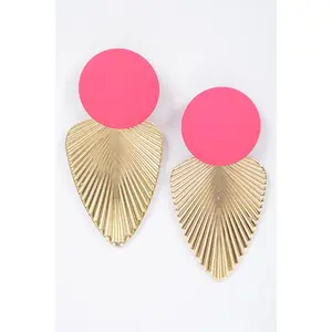 FUCHSIA GEOMETRIC SHAPE EARRINGS