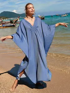 Vacation Loose Plus Size Maxi Dress Beach One-piece Robe Bikini Cover-up