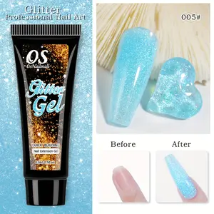 Osnailmall 8 Colors Vibrant Metallics Nail Poly Glitter Gel Polish, Beginner-Friendly 15ML Nail Extension Gel, Ideal for Manicure Enhancements