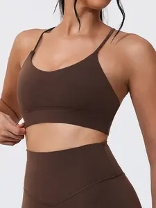 Women's Sexy Backless Sports Bra, Workout Bras, Yoga Activewear, Yoga Wear Fitness, Yoga Underwear, Cross-Back Design, Nylon Spandex Fabric, Soft Breathable Comfort, All Seasons, Sportswear Bra