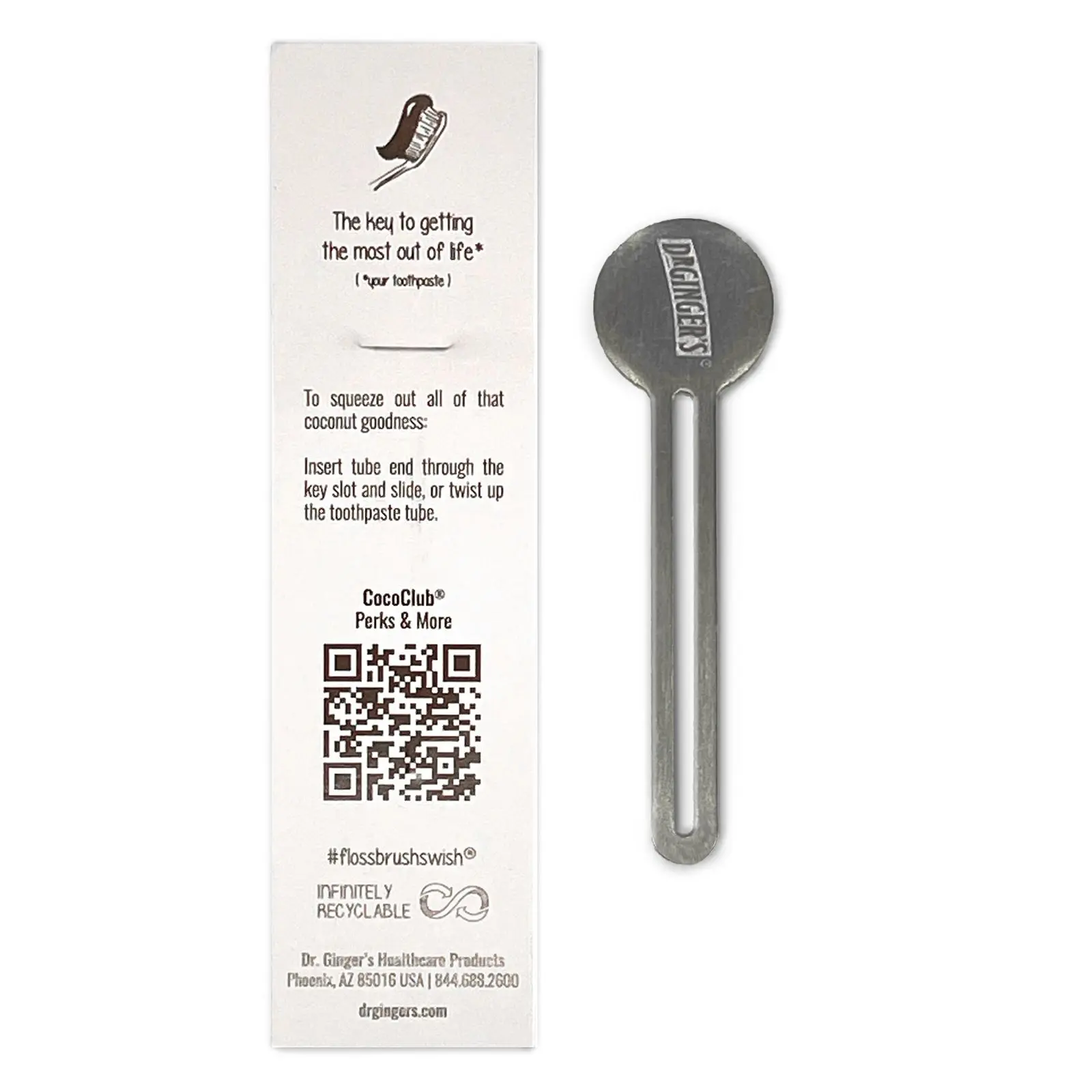 The Coconut Cruncher Toothpaste Key by Dr. Ginger's: Squeeze, Roll, and Smile! No More Wasted Toothpaste, Just Pure Coconut Bliss  Oral Care Accessory