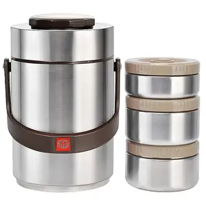 3-Tier Stackable Insulated Food Jar 2.3L Bento Lunch Box Stainless Steel Food Container for School Office Picnic