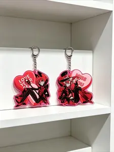 Couple's Best Friend Characters Creative Acrylic Keychains Keychain Kawaii Hazbin Hotel Cute Cartoon Anime Bag Backpack Pendant Gift Ornaments Key Chain Decorations