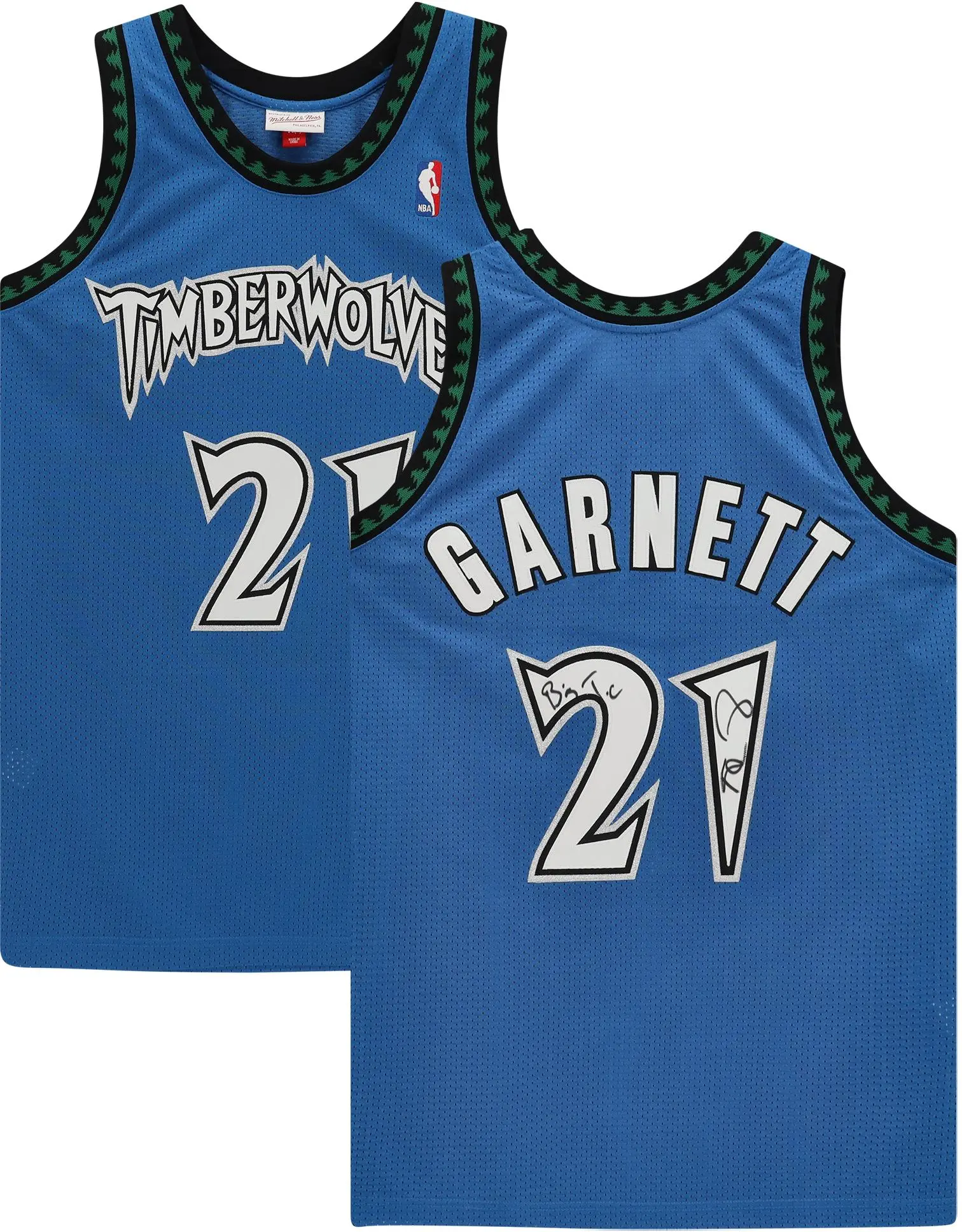 Kevin Garnett Minnesota Timberwolves Autographed Mitchell & Ness Blue Authentic Jersey with "Big Ticket" Inscription - Fanatics Authentic Certified