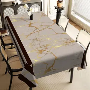 JIT 1pc 2D flat modern fashion khaki textured pattern rectangular tablecloth, suitable for kitchen, living room, dining table, party tablecloth, kitchen accessories, room & outdoor decoration, stylish tablecloth for housewarming gifts for friends