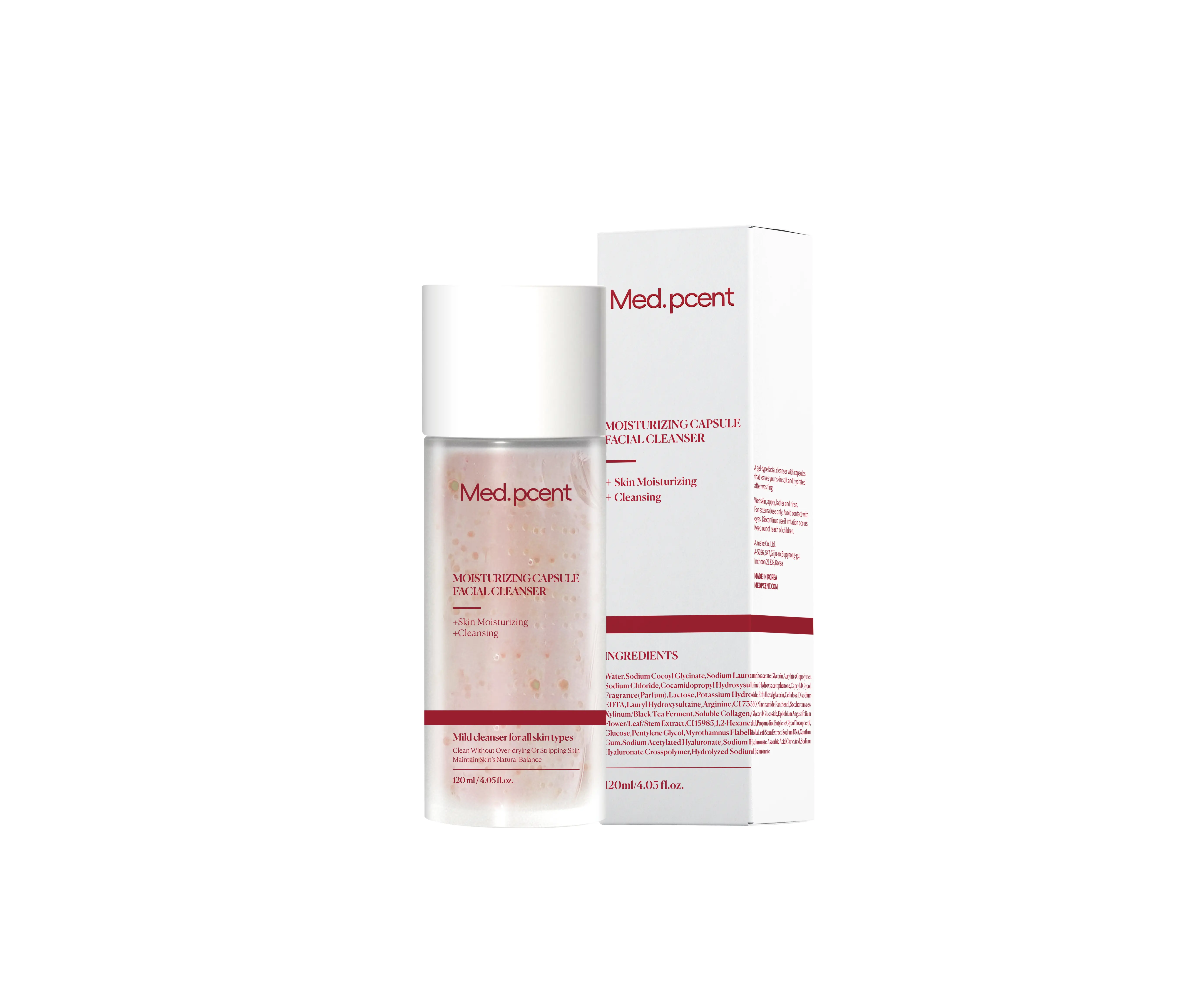 Micro Bead Gel Cleanser | Amino Acid Foaming Cleanser with PDRN Micro Pearls | Korean Skincare Deep Pore Cleanse, Hydrating & Glow Boosting | 120ml / 4.05 fl oz