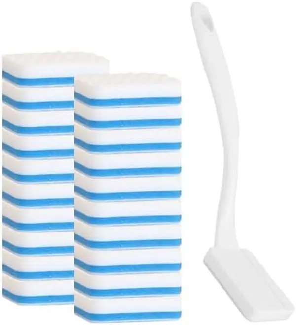 Cleaning Magic Sponge Eraser Brush with Handle, 20 Smooth Replacement Pads for Home Care