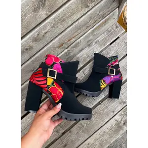 Zapoteca Booties Black - Strappy Design, Round Heel, Adjustable Straps