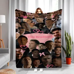 Ultra-Soft Flannel Throw with Tim Bradford & Teammates, All-Season Couch, Bed, Camping, Travel Blanket - Perfect Gift for Fans, Home Decor, Picnics, Fan Merchandise, Contemporary Design,  Home Decorators, Picnic Accessory, Modern Style,  Home Decorators