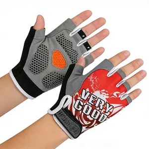 Comfortable Cycling Gloves, Half Finger Breathable Anti-Slip Touchscreen, Gel Padded Gloves for Road Biking, Sporty Universal Design