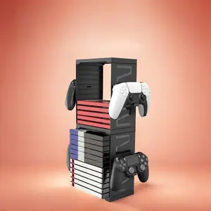 Storage Tower for DVD, Game Console & Game Cassette Storage Rack for PS5 PS4 PS3 PS2 Xbox One Xbox 360 Xbox Series, Game Console Accessories Organizer, Audio & Video Accessories for Home, Smartphone